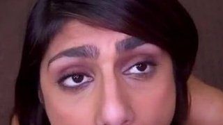 Sucking Pornstar Mia Khalifa Fake Tits Deepthroat Blowjob Big Tits Big Nipples Big Dick Babe GIF