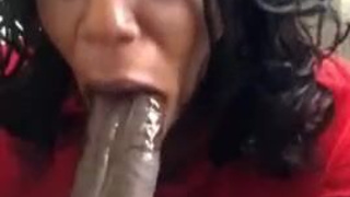 Wet Hardcore Ebony Couple Ebony Deepthroat Blowjob BBC GIF