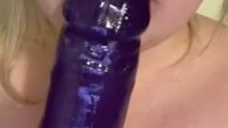 Spit Huge Dildo Dildo Deepthroat Blowjob GIF