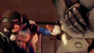 D.Va ублажает Soldier 76 и его друзей из игры Overwatch