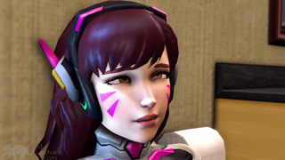 Молодая D.Va минетом расслабила бойфренда после работы